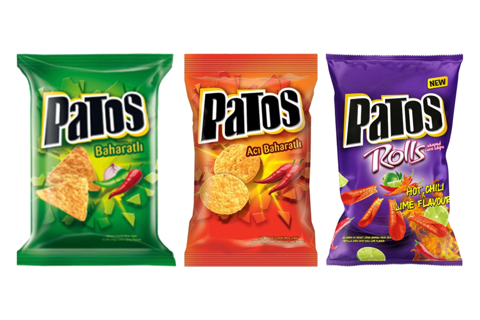 Chips PATOS Baharatlı, Acı Baharatlı et Rolls
